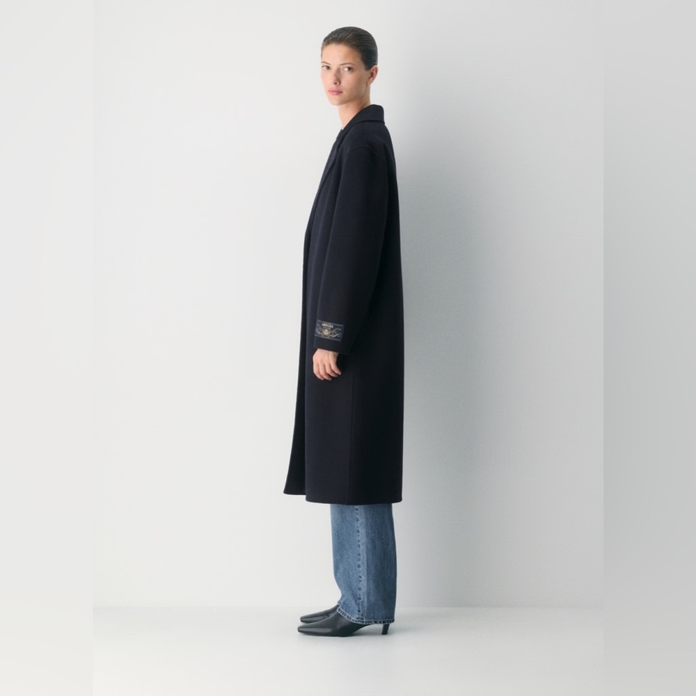 NWT Aritzia The Only Double-Faced Coat - Luxe (Re)Wool - Dark Night Navy Size XS - Picture 3 of 12